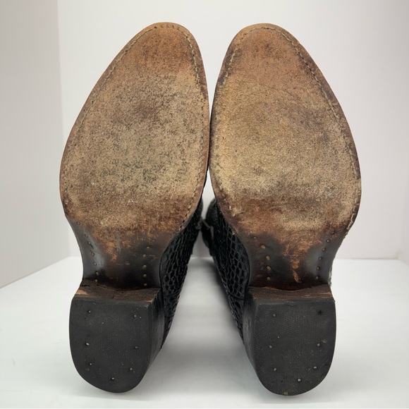 Veari Buitre size 9.5 Men’s Black Alligator Genuine Leather Cowboy Western Boots - Picture 12 of 15